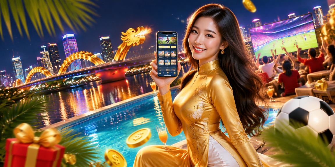 Không gian sòng bài hiện đại đầy ánh sáng neon ở Việt Nam